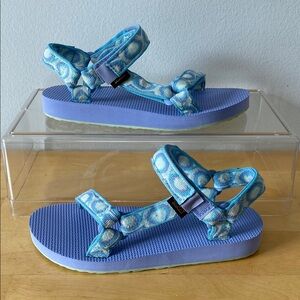 Teva Blue Sandals with Patterned Straps and Cushioned Footbed Sz 3